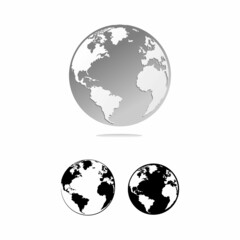 Globe flat design style on white background, vector illustration