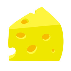 Piece of cheese. Food. Milk product. Flat vector illustration