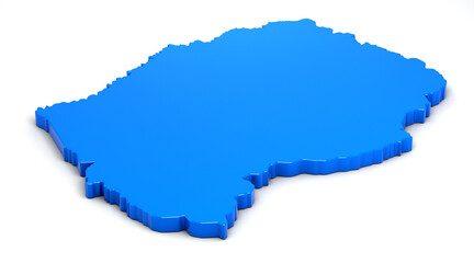 3d map of Lesotho isolated on white background. 3d illustration.