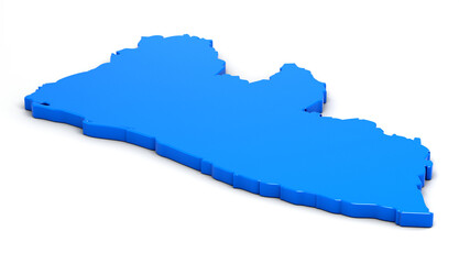 3d map of Liberia isolated on white background. 3d illustration.