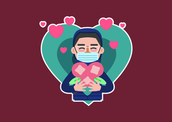 Valentine's day gift illustration for various graphic design and advertising applications