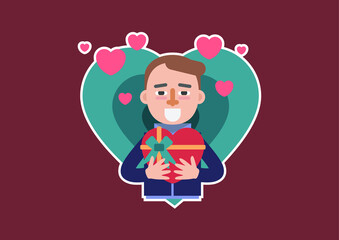 Valentine's day gift illustration for various graphic design and advertising applications