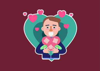 Valentine's day gift illustration for various graphic design and advertising applications