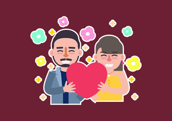 Valentine's day gift illustration for various graphic design and advertising applications