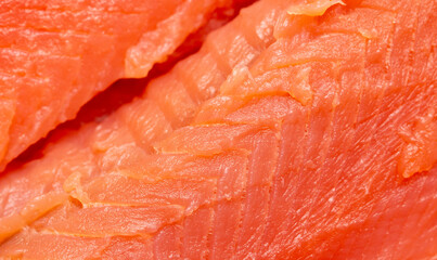 Red fish fillet as background.