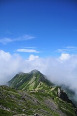 稜線と雲