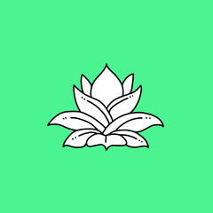 Lotus Flower Logo abstract Beauty Spa salon Cosmetics brand Linear style. Looped Leaves Logotype design vector Luxury Fashion template