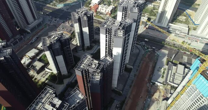 Aerial footage of arising urbanization city  in China