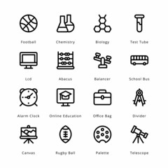 Education Outline Icons - Stroked, Vectors