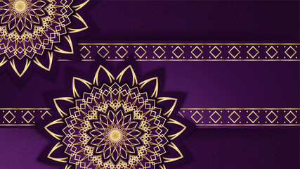 Beautiful Mandala arabic purple Islamic design background