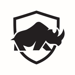 rhinoceros Logo black and white