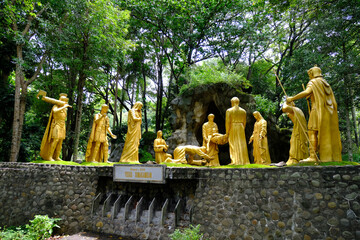 Golgotha Hill cross road at Poh Sarang church, Kediri, Indonesia