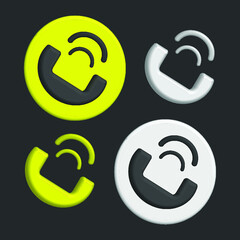 icon sets of phone call 3d render for design in vector