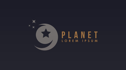 Planet Logo Design Concept Template Vector