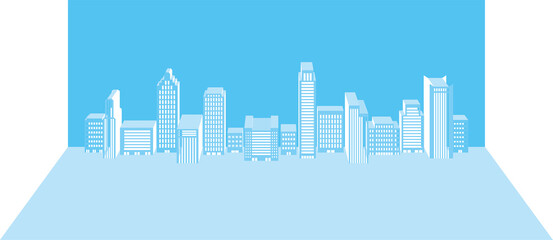 Obraz premium 高層ビルが立ち並ぶ街並みのポップアップカード