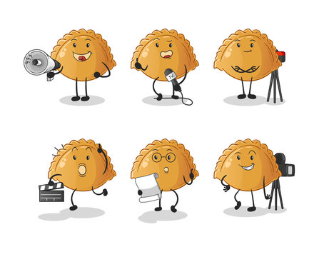 dumpling entertainment group character. cartoon mascot vector