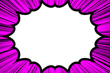 紫のコミック風集中線のコピースペース