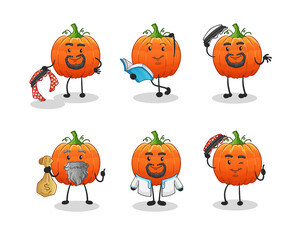 pumpkin arab character. cartoon mascot vector