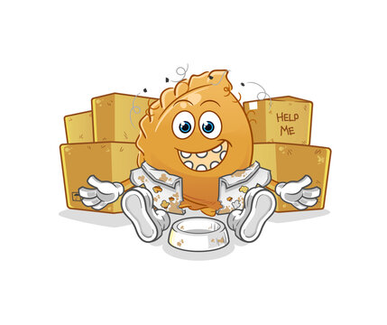 recommend clip art: dumpling homeless character. cartoon mascot vector