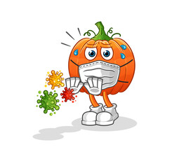 Obraz premium pumpkin refuse viruses cartoon. cartoon mascot vector