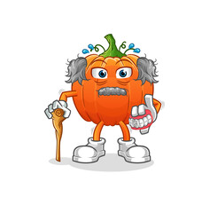 Obraz premium pumpkin white haired old man. character vector