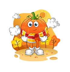 Obraz na płótnie Canvas pumpkin in the autumn. cartoon mascot vector
