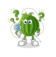 watermelon searching illustration. character vector