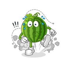 watermelon running illustration. character vector
