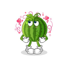 watermelon shy vector. cartoon character