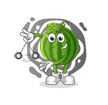 recommend clip art: watermelon hypnotizing cartoon. cartoon mascot vector