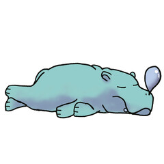 sleeping hippopotamus