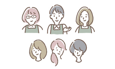 スタッフとお客様のベクターイラスト素材