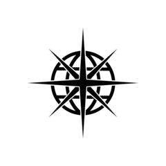 Globe Compass Logo Icon isolated on white background