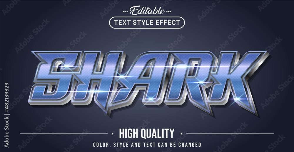 Poster Editable text style effect - Shark text style theme