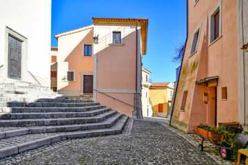 A small square of Campodimele, a medieval town of Lazio region, Italy.