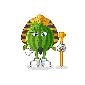 recommend clip art: watermelon ancient egypt cartoon. cartoon mascot vector
