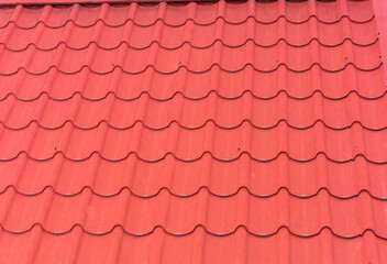 Red tile roof texture background. Roof tile seamless pattern protecting the house from the weather