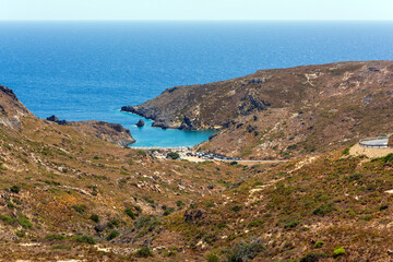 Fototapeta premium Summer view of the beautiful Melidoni beach in Kythera island, Greece