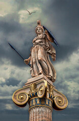Greek goddess Athena the ancient of wisdom and knowledge, Athens, Greece