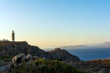 The lighthouse on the northern tip of Kythira island, Greece