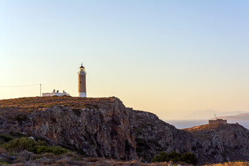 Fototapeta na wymiar The lighthouse on the northern tip of Kythira island, Greece