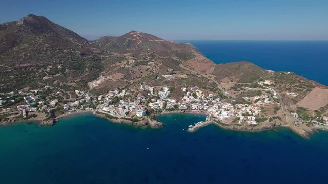 Aerial view. Bali village in Crete with its beautiful lagoons. Beautiful Mediterranean landscape.
