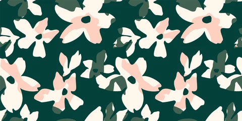 Zelfklevend Fotobehang Abstract gentle seamless pattern with flowers. Modern design for paper, cover, fabric, interior decor and other © Nadia Grapes