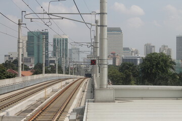 Fototapeta premium railway in the city