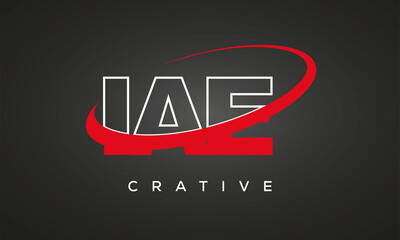 Fototapeta na wymiar IAE creative letters logo with 360 symbol Logo design