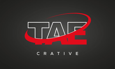 TAE creative letters logo with 360 symbol Logo design