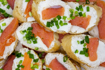 Sandwich with cream cheese and salmon