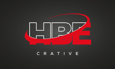 HBE creative letters logo with 360 symbol Logo design