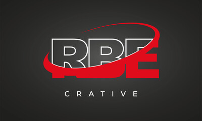 RBE creative letters logo with 360 symbol Logo design