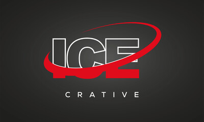 ICE creative letters logo with 360 symbol Logo design